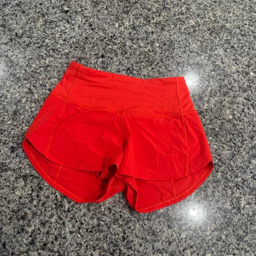 Lululemon Speed Up Short High-Rise 2.5" Red Orange LW7BEXS Size 2